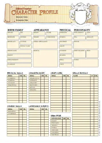 HarnMaster Character Sheets product image