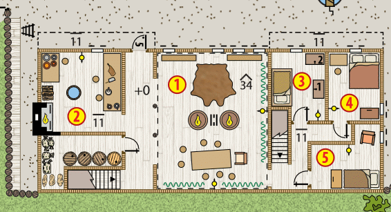 Rooms in the Hjuruth Manor