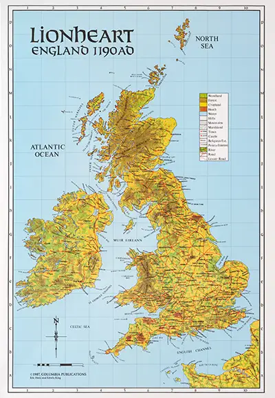 Lionheart (England 1190) Map Hi-Res PDF image 2