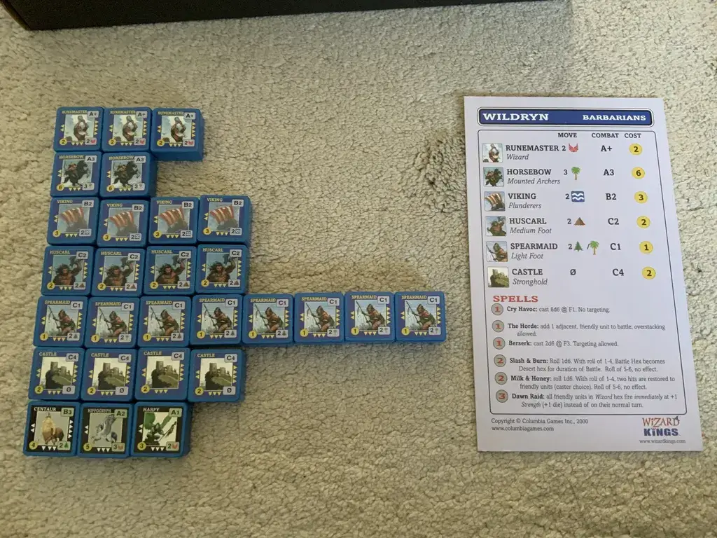 Wizard Kings - Barbarians Army — BGG upload by Tobi
