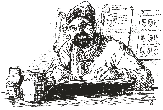 Herald Working on a Coat of Arms