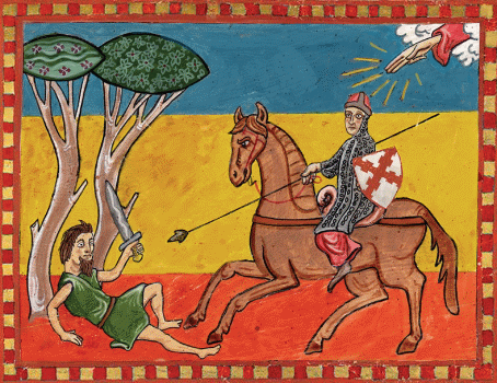 Knight Fighthing a Solori Tribe Member
